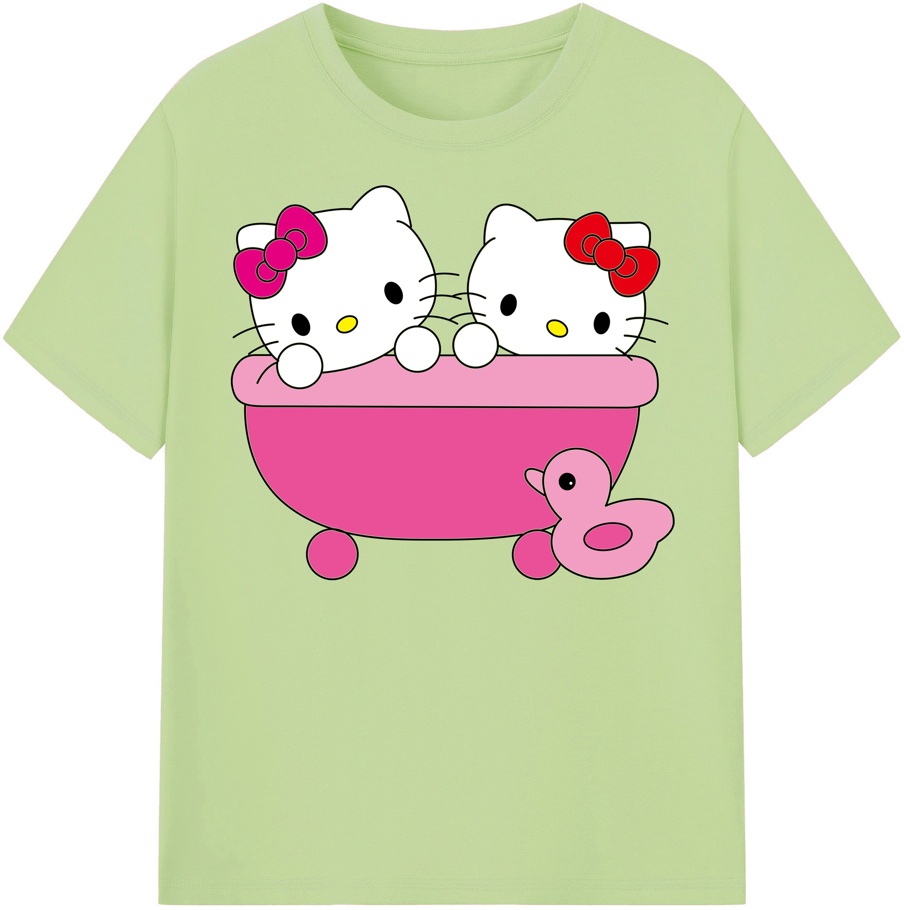 （画像用） Hello Kitty ハローキティ 綿100％半袖Tシャツ（フロントプリント）